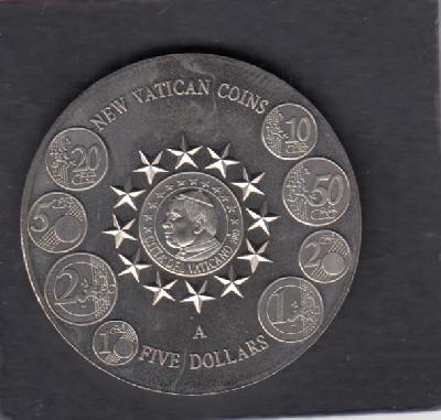 Beschrijving: 5 Dollars VATICAN COINS Unlisted